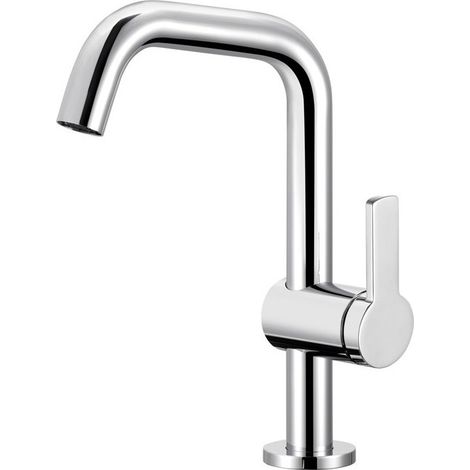 Mezclador monomando de lavabo PLAN BLUE 200 sin vaciador automático, acabado aluminio KEUCO