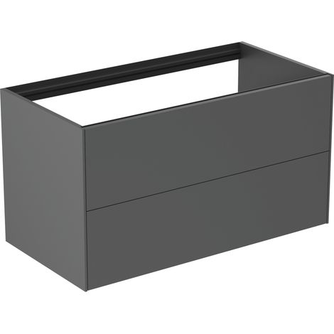 Ideal Standard - Mueble de lavabo, 100x54x51 cm, 2 cajones, antracita mate T4357Y2 (1/2)