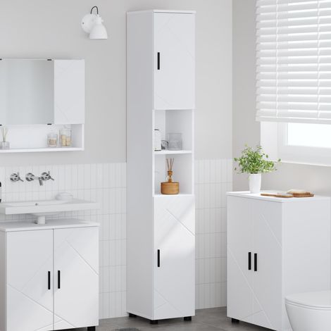 vidaXL Cabinet de salle de bain Blanc 30 x 35 x 192 cm (1/5)
