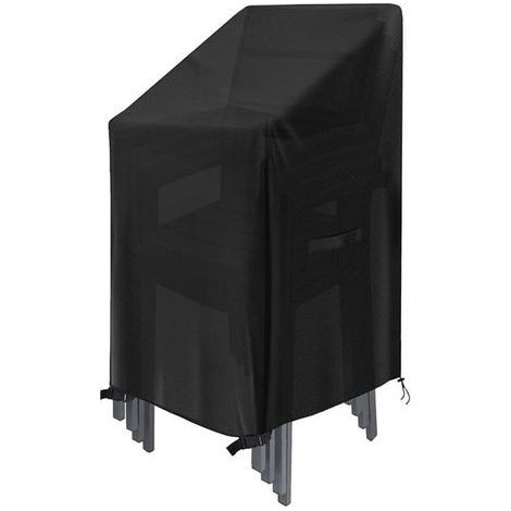 Funda de protección para sillas apilables, 75x75x120 cm, impermeable, tela Oxford, funda para sillas de exterior para jardín y balcón (1/5)