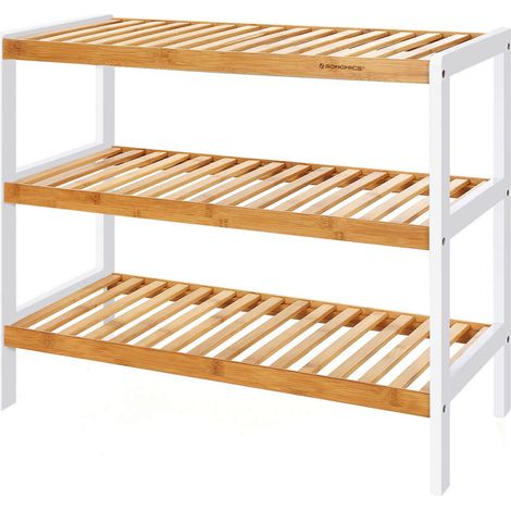 Zapatero estante de almacenamiento mueble zapatero 3 niveles 70 cm bambú 120003207 (1/2)