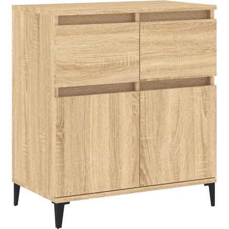 Credenza cassettiera mobile contenitore organizer cucina soggiorno salotto sonoma 60 x 35 x 70 cm legno ingegnerizzato marrone 020031606