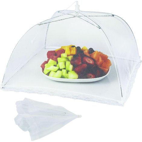Cloche alimentaire pliable - Anti mouche - Moustiquaire de table pour aliments - Couvercle nourriture - Taille Universelle - Voyage/Camping/Maison - Couleur Aléatoire (1/5)