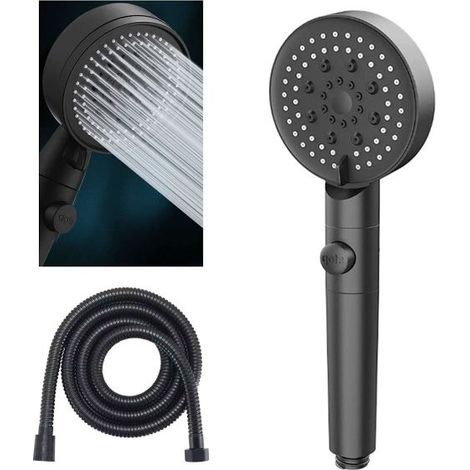Pommeau de douche design à économie d'eau, pommeau de douche réglable, arrêt automatique par simple pression d'un bouton, pommeau de douche de salle de bain-AquaForge (1/5)