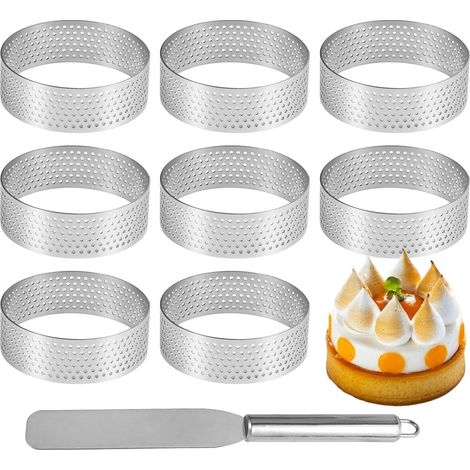 8 Pieces Diameter 6 cm Small Microperforated Stainless Steel Baking Circle (1/5)