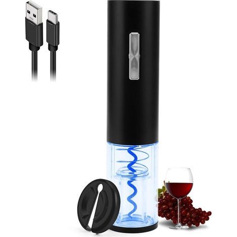 Ouvre-bouteille électrique, tire-bouchon électrique automatique rechargeable (acier inoxydable) (1/3)