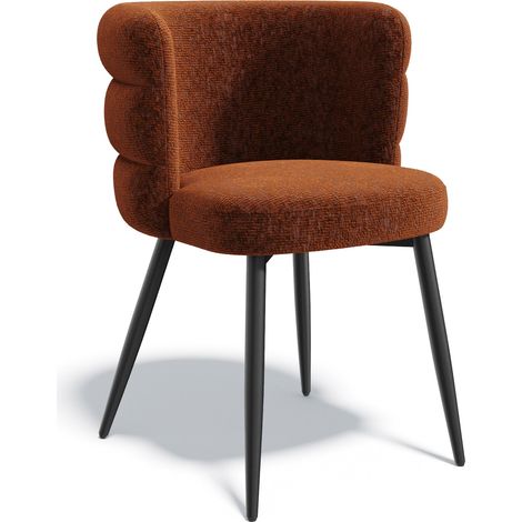 Lot de 2 chaises en velours texturé terracotta CHELSEA (1/5)