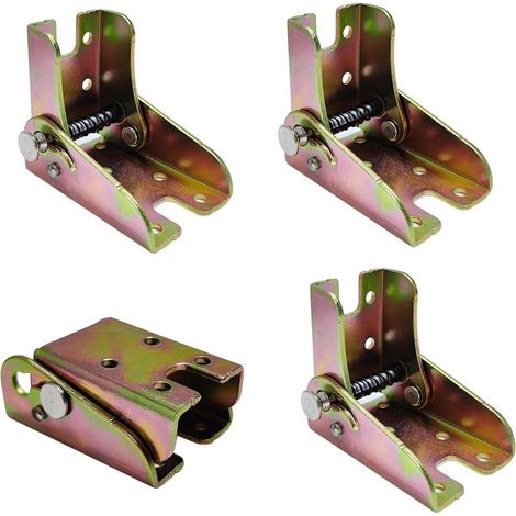 Lot de 4 supports de pieds de table pliants, charnière pliante autobloquante à 90 degrés, charnière de table pliante, pied pliable pour canapé, pied invisible, connecteur d'accessoires de meubles (1/5)
