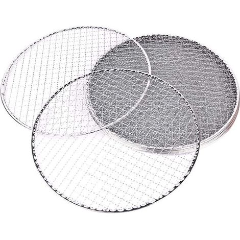 Lot de 5 grilles de gril rondes jetables en fil métallique, pour cuisson en extérieur, barbecue et foyer (1/5)