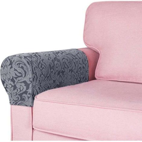ZVD-2 pezzi Copribraccioli elasticizzati per divano, rimovibili e facili da pulire, comodi (grigio scuro)-Crezuo