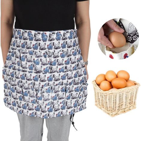 Tablier de ramassage d'œufs pour adulte, tablier multipoches, jupe de protection pour les œufs, idéal pour les travaux à la maison et au jardin, taille L, modèle 1