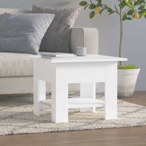 810262 vidaXL Coffee Table White 55x55x42 cm Engineered Wood (1/5)