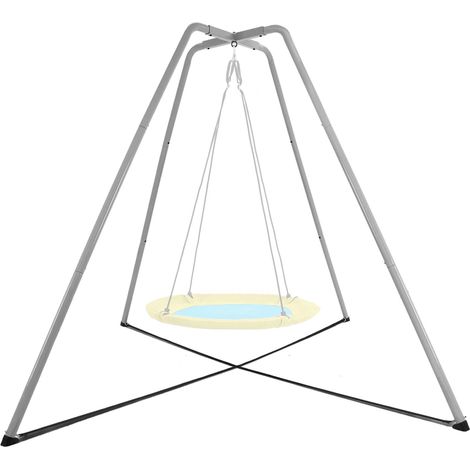 Portique de balançoire gris, support uniquement inclus, nid-balançoire non inclus.