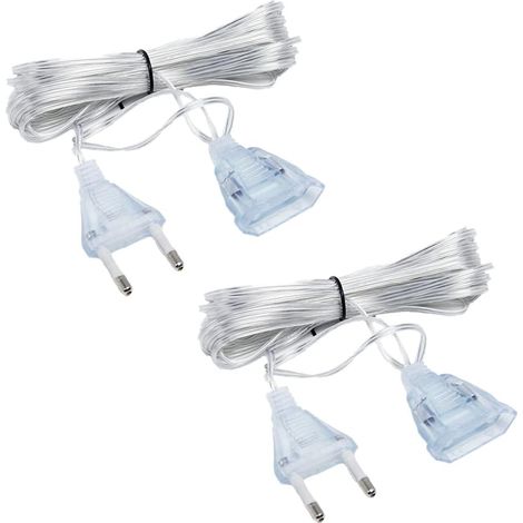 Roleader – Rallonge électrique transparente 2 pcs – Câble 5m 1,5mm² – Conductivité élevée pour lampes décoratives – Isolation PVC (1/5)