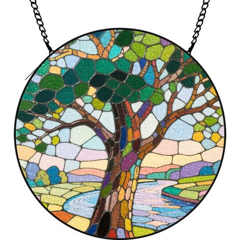 9 cm Attrape-soleil fleurs sauvages papillons abeilles, panneau vitrail décoratif, cadeau femme (1/5)