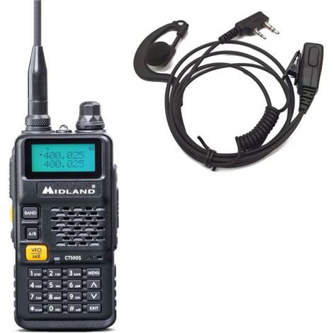 Midland Ricetramettitore VHF/UHF dual band + Auricolare RIC-99 - CT590-S