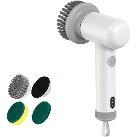Nettoyeur électrique, 1200 mAh, avec 4 têtes interchangeables pour nettoyer les cuisinières, les bols, les éviers, les coins, le carrelage (1/5)