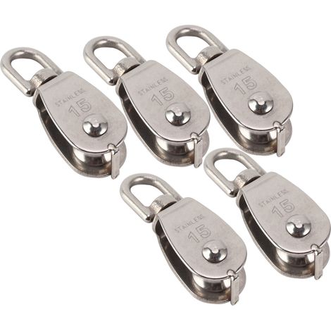 5 poulies en acier inoxydable 1500KG avec roulement à billes, épaisseur 15mm, pour levage robuste (1/5)
