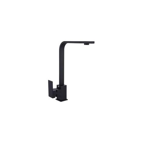 Évier de cuisine noir évier robinet quatre tubes plats carrés robinet de mélange d'eau chaude et froide H467
