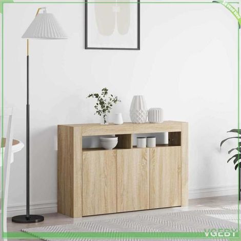 Buffet - 3333878 Chêne sonoma - 3 portes - Bois d'ingénierie - 116 x 30 x 75 cm (1/5)