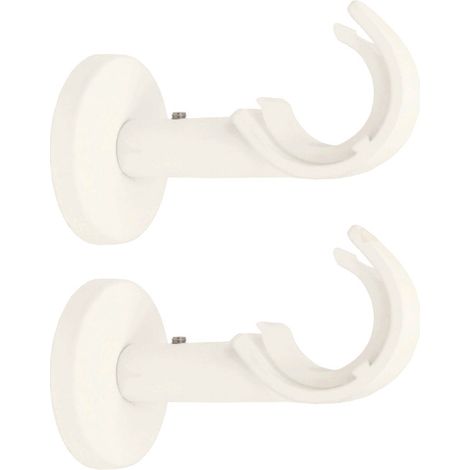 2 Supports pour Tringle à Rideaux, Blanc, Mural, D.28, Saillie 60 (1/5)