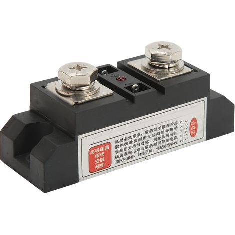 Relais Statique SSR sans Contact Faible Conso avec Témoin LED 200A H3200A 3-32V DC vers 24-480V AC Boîtier ABS Base Cuivre montage Bolt (1/5)