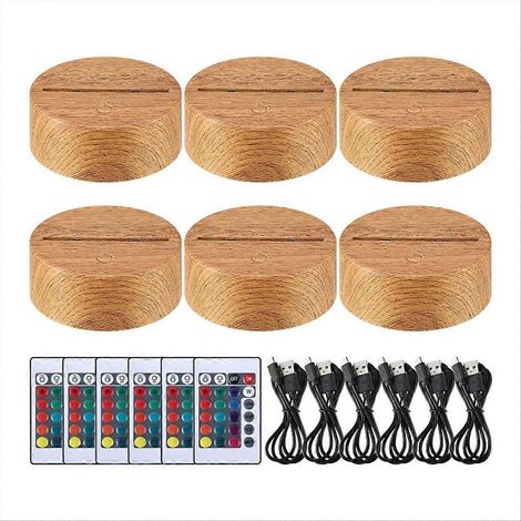 Lot de 6 socles de lampes LED 3D de Noël (1/5)