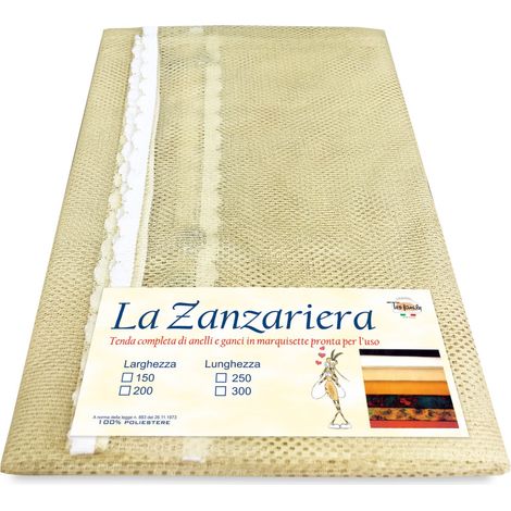 Moustiquaire Extérieure – Tissu Maille Fine – Pour Jardin ou Balcon – Beige Uni cm.150x300 (1/5)