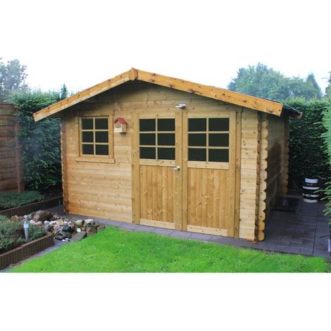 Abri de jardin CHIMAY 3580 x 2980 - Bois imprégné (1/5)