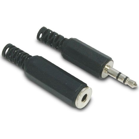 Connettore Jack 3,5mm maschio + femmina da saldare (2pz.)