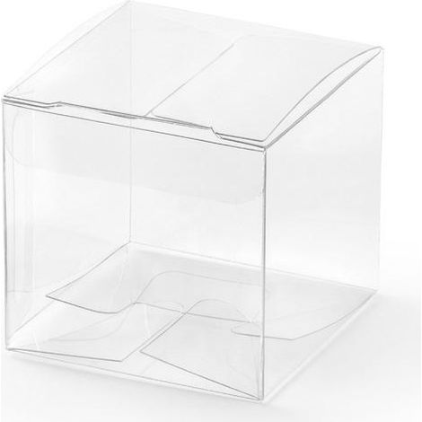 Scatole quadrate, trasparenti, 5x5x5 cm, 10 pezzi.