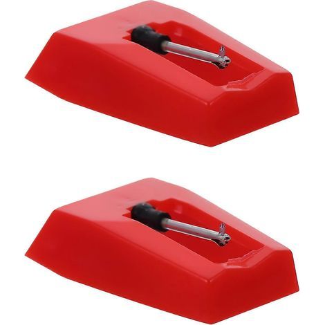 Stylet de rechange pour gramophone, stylet diamant, aiguille de platine, stylet de phonographe - 1,80 x 1,10 x 1,00 cm - Rouge (1/3)