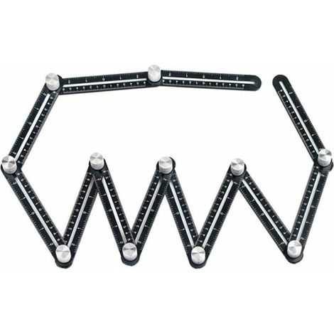 Mehrwinkel-Messlineal, präzise, aus hochwertiger Aluminiumlegierung, Anrisswerkzeug mit perforierter Form für Bauarbeiter (1 Lineal) (1/5)