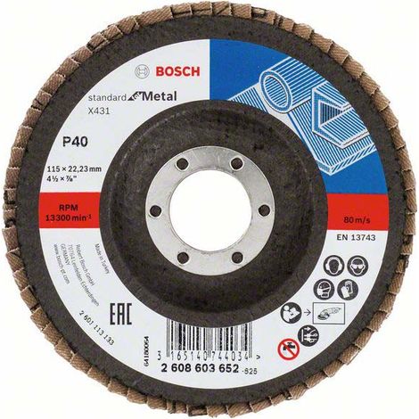 Bosch Accessories 2608603652 X431 Fächerschleifscheibe Durchmesser 115 mm Bohrungs-Ø 22.33 mm Körnun (1/5)