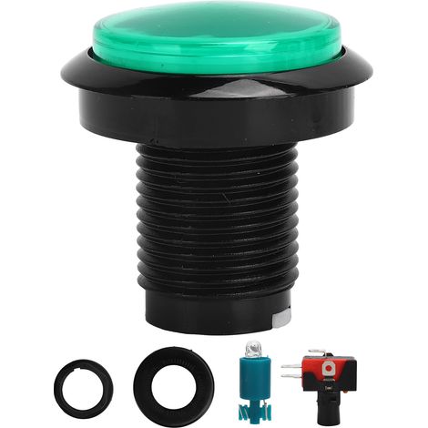 Bouton rond moyen 45mm avec interrupteur micro et lumière pour machine à laver voiture vert (1/5)