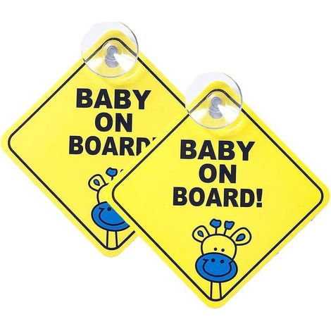 2 pièces Panneau bébé à bord, autocollant magnétique réfléchissant jaune, sécurité routière, pour vitre ou carrosserie (1/5)