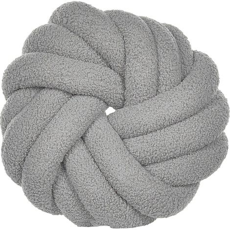 Dekokissen AKOLA Bouclé 31 x 31 cm Grau Ohne Muster