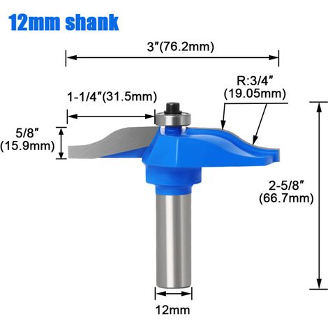 12,7 Poignée 12 Poignée Coupe-fil Siemens Bakélite Table à rainurer Côté Fil Porte Armoire Panneau Couteau Tête de fraisage pour le travail du bois (Couteau Hu Ximen 1276 Bleu) (1/5)