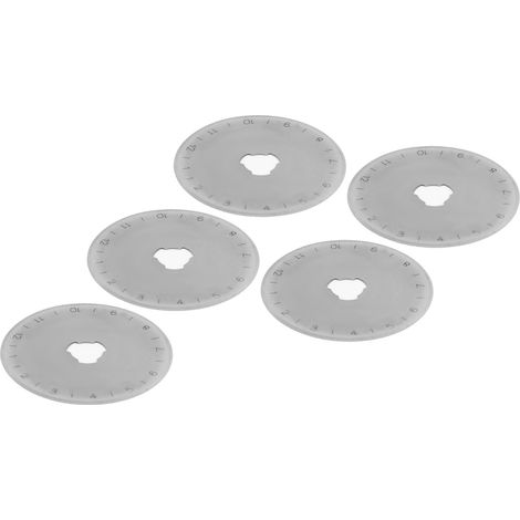 Lot de 5 lames de couteau à découper le tissu, le papier et le tissu, pour machine à coudre ou machine à découper, avec rouleau de coupe et une ligne droite de 45 mm. (1/5)
