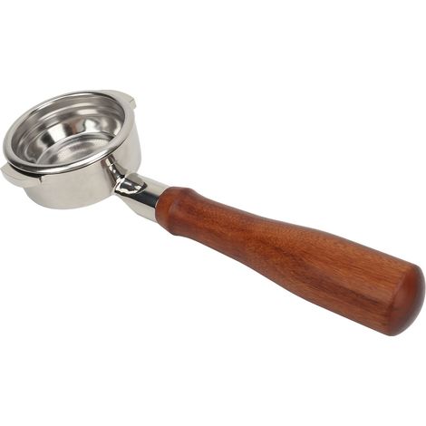 58-mm-Kaffeefilter, Edelstahl 304, Doppel-Siebträger mit bodenlosem Siebträger und Holzgriff für die Expobar E61 Kaffeemaschine (1/5)
