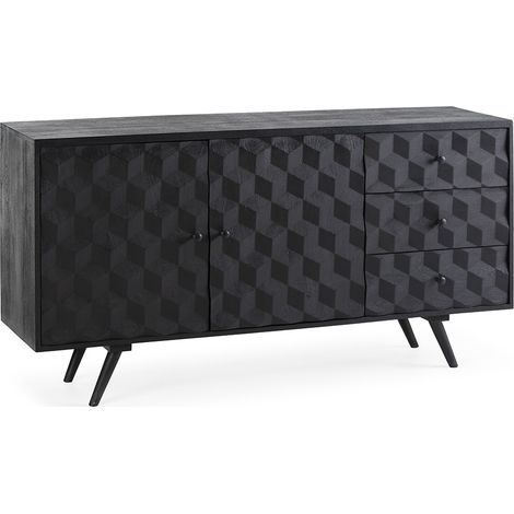 Aparador 165X40X86 Madera Negro (1/4)