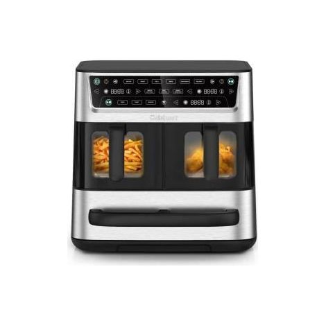 Friteuse sans huile CUISINART - Airfryer AFT13XSSE - Capacité 13,6L - Double cuves + 1 tiroir - Noir / Inox - 2400W