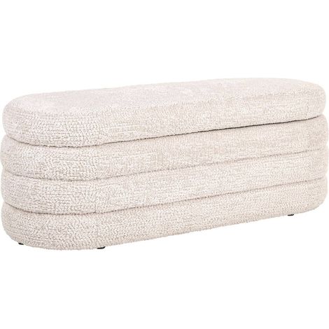 Banc long crème doux et élégant pour salon moderne - crème doux élégant