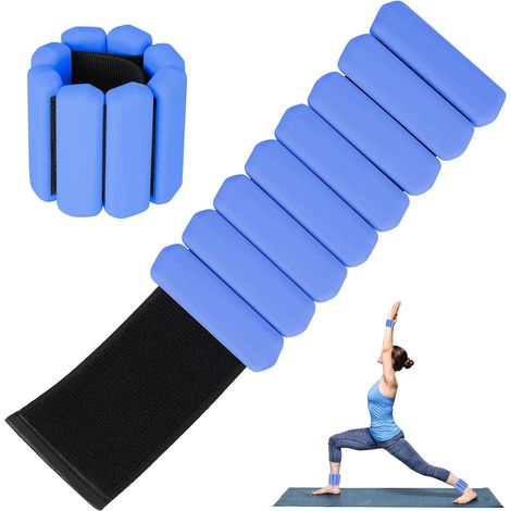 Ensemble de 2 poids de 2 lb pour poignets et chevilles, réglables et portables, pour l'exercice. (1/5)