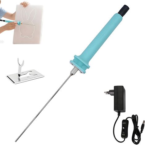 Elektrischer Styroporschneider, Heißdrahtschneider, 30 W, 15/20 cm, mit Halterung und hitzeisoliertem Griff, für Styroporbogen, Bastelarbeiten, EU-Stecker (1/5)