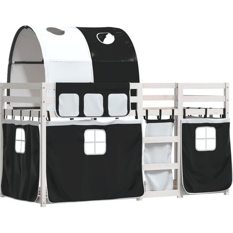 Bunk Bed without Mattress White&Black 80x200 cm Solid Wood Pine vidaXL (1/4)