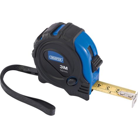Draper 3M (10ft) x 16mm Measuring Tape with Durable Steel Blade and Easy-Read Metric and Imperial Markings (Model 75298) (1/5)