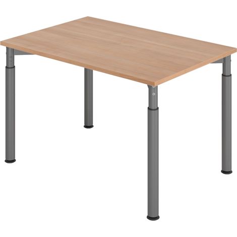 bümö Schreibtisch Serie-Y Rechteck: 120 x 80 cm  Nussbaum Graphit