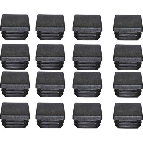 Promotion, Bouchon Plastique 40x40mm Embout Tube Carre Noir Plastique Embout Bouchons D'obturation pour Pieds de Meuble Trampoline 16PCS (1/4)
