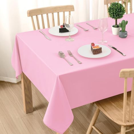 Nappe lavable 110x140cm, antitache, résistante aux rayures, rectangulaire, rose